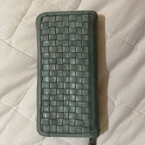 Leather zippered wallet